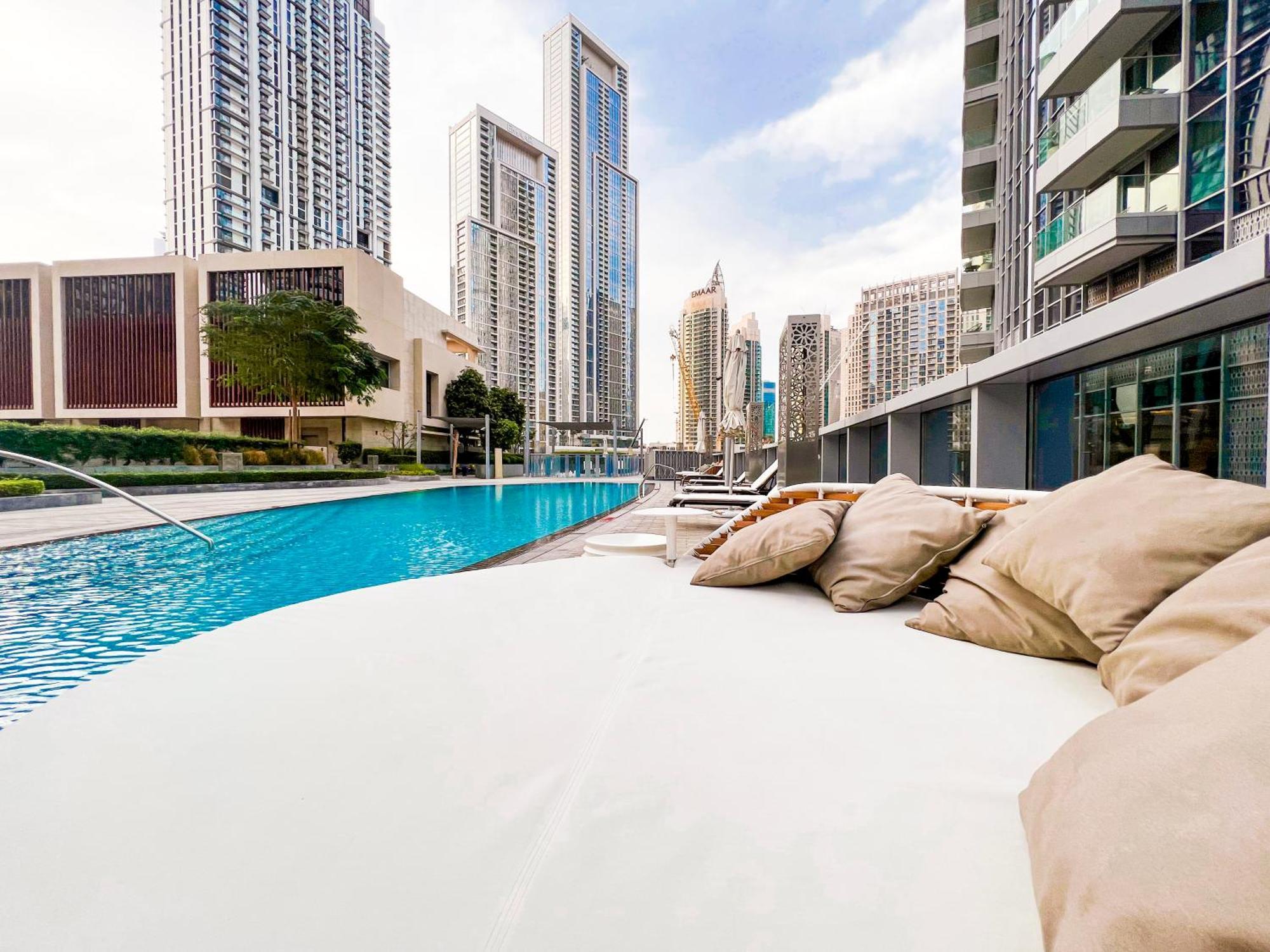 Downtown Luxury - Stunning Burj Khalifa & Sea View - 5 Minutes Walk To Dubai Mall Extérieur photo