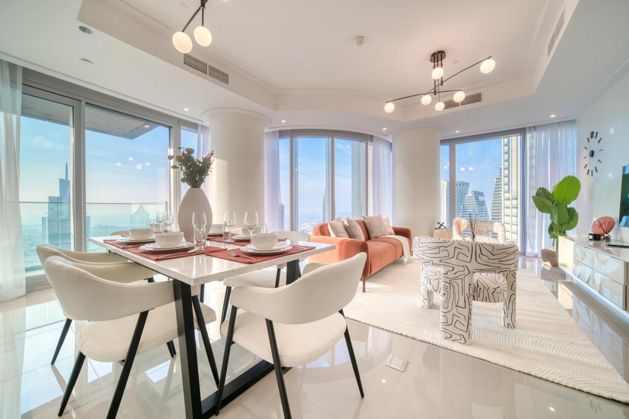 Downtown Luxury - Stunning Burj Khalifa & Sea View - 5 Minutes Walk To Dubai Mall Extérieur photo